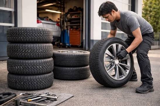 24/7 mobile tyre repair technician providing emergency assistance